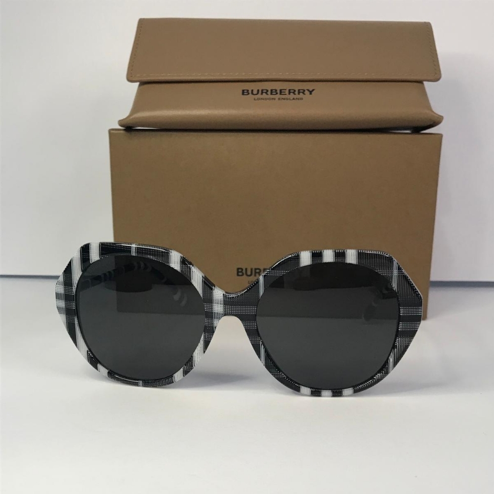 New - Burberry Vanessa Dark Grey Geometric Ladies Sunglasses BE4375F 400487 57. - Picture 13 of 16